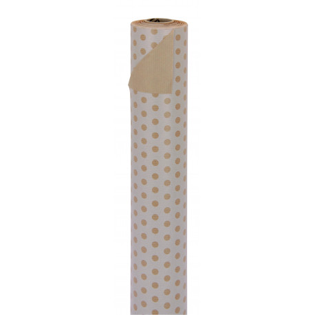 Papier cadeau kraft pois 70 cm x 40 m