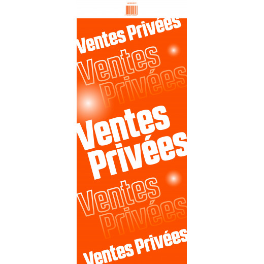 AFFICHE RECTANGULAIRE VENTES PRIVEES 72X30CM