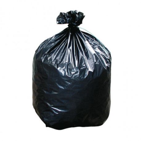 Sacs poubelle plastique noir 45 microns 130 litres - rouleaux de 25 sacs