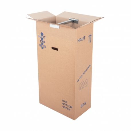 Carton penderie avec porte cintres 50 x 30 x 100 cm - lot de 2 caisses