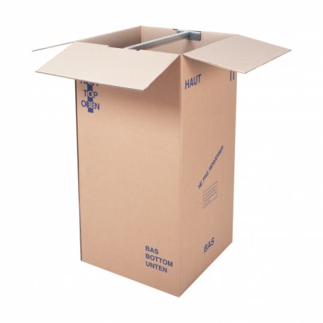 Carton penderie avec porte cintres 50 x 50 x 100 cm - lot de 2 caisses