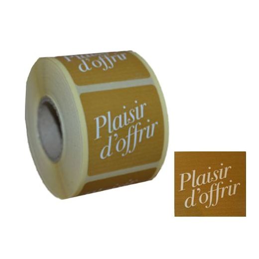 Etiquette cadeaux Plaisir d'offrir kraft 35 mm