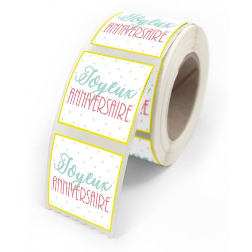 Étiquettes cadeau Fantaisie Anniversaire 40 mm x 35 mm
