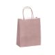 Sac kraft rose poudré poignées torsadées 23 x 12 x 30 cm