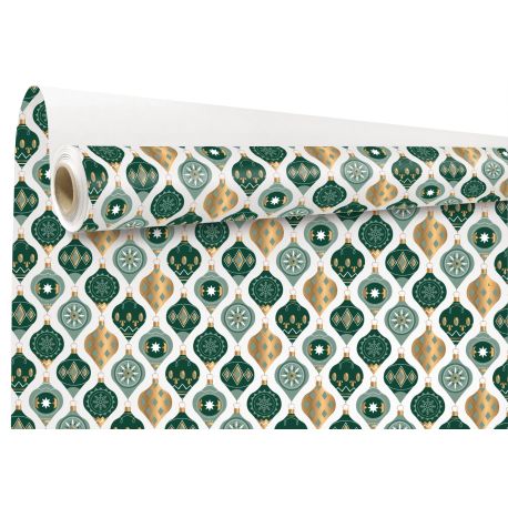Rouleau papier couché blanc Winston vert et or 60g 0,69 x 50 m