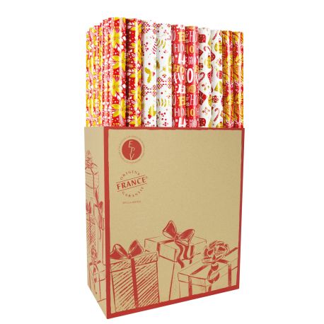 Assortiment rouleaux Papier Cadeau Noël papier couché  0.70cm x 2m