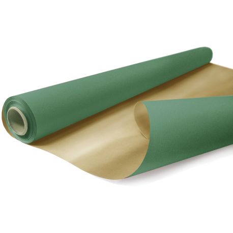 Papier cadeau kraft duo métal or/vert 79 cm x 40 m